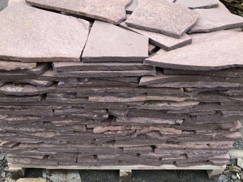 Плитняк лемезит бордовый для облицовки цоколя 20-25 мм  купить в Калуге