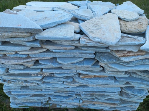 Плитняк златолит зелёный галтованный для цоколя купить в Калуге