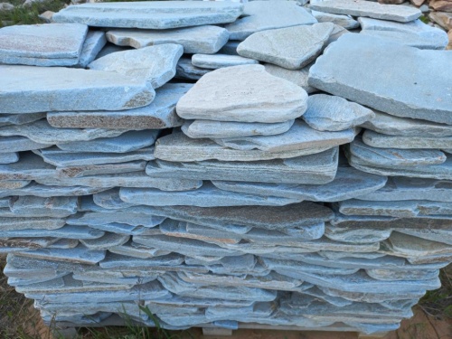 Плитняк златолит зелёный галтованный для цоколя купить в Калуге